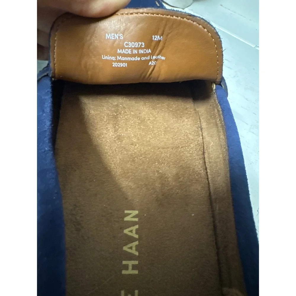 Cole Haan Mens Gunnison Driver Loafers Navy Blue Suede Penny Moccasins C30973 12